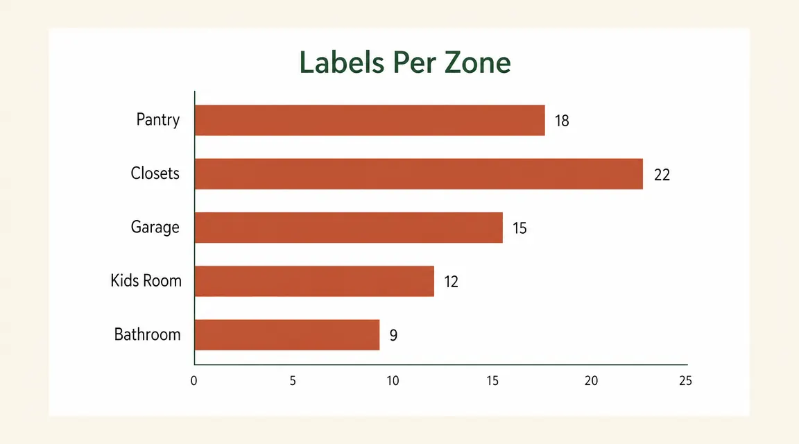 Chart showing which rooms to label first and approximate label count per zone